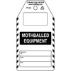 Mothballed Equipment tag, English, Black on White, 80,00 mm (W) x 150,00 mm (H)